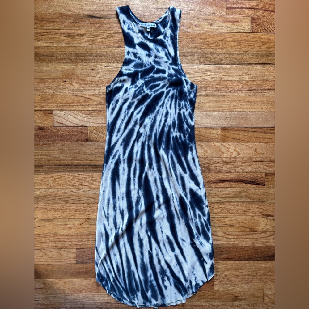 Young Fabulous & Broke Black & White Tie-Dye Racerback Midi Maxi Dress Women’s S